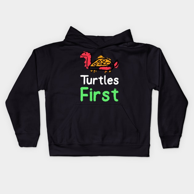 Turtles First Kids Hoodie by Funky Turtle